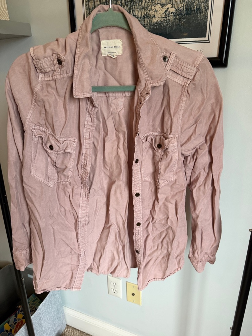 American Eagle Outfitters Pink Utility Shirt